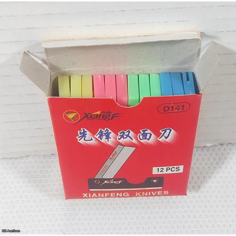 XiangF 12pc Mini Pocket Folding Utility Knife Set (4 Colors) -  Listing #D141
