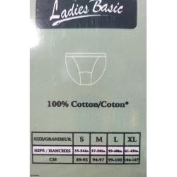 Ladies Basic Bikini Brief 3 Pairs 100% Cotton (XL-Pink) - Listing B001