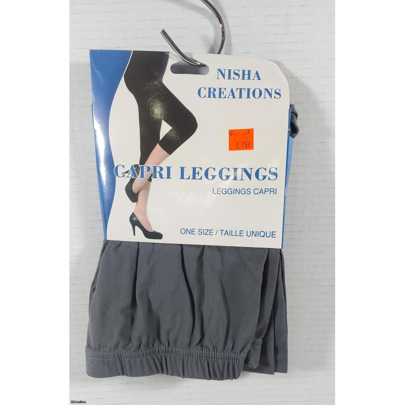 NISHA Creations Capri Legging (Grey) One Size  -  Listing B320