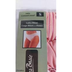 Ladies Basic Bikini Brief 3 Pairs 100% Cotton (S-Pink) - Listing B006P