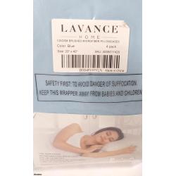 Lavance 120gsm Brushed Microfiber Pillowcase (20"x40") 4pk Blue -  Listing B1420