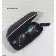 Hard Shell Zippered Eye Glass Case w Wrist Strap (Black) - Listing BEGC