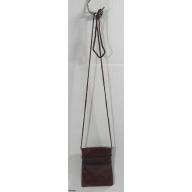 Cross Body Mini Leather Purse w Adjustable Shoulder Strap (3 Zippers/Brown) -  Listing BMPBN