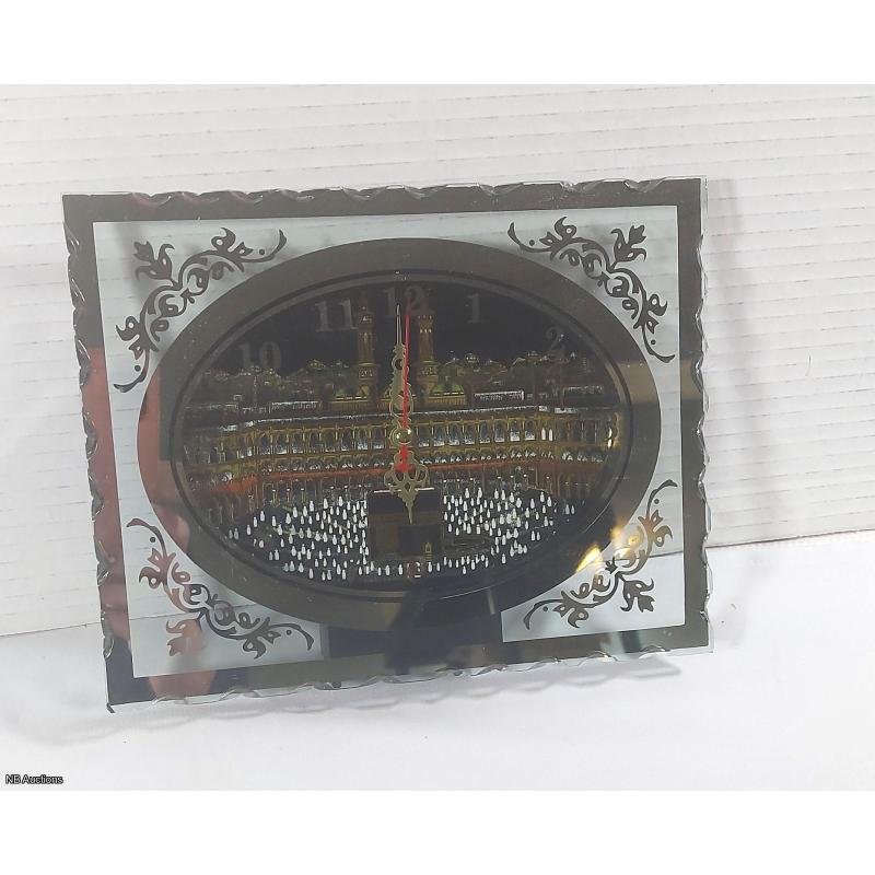 Muslim Mirror Glass Tabletop Analog Clock  -  Listing BMUSA
