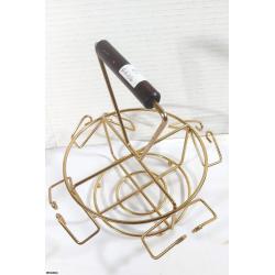 Tabletop Condiment & Napkin Holder (Brass w Wooden Handle)  -  Listing C1R4-06