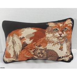 Tapestry Throw Pillow 13" Long x 8" Tall Cat Themed  -  Listing C2R1-03