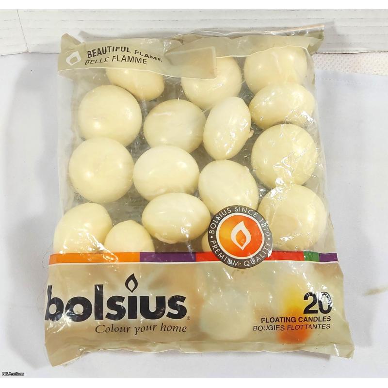 Bolsius Beautiful Flame Floating Candles (Ivory 20 pc)  -  Listing C2R1-04