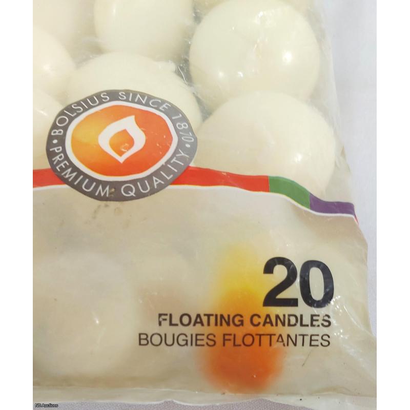 Bolsius Beautiful Flame Floating Candles (Ivory 20 pc)  -  Listing C2R1-04