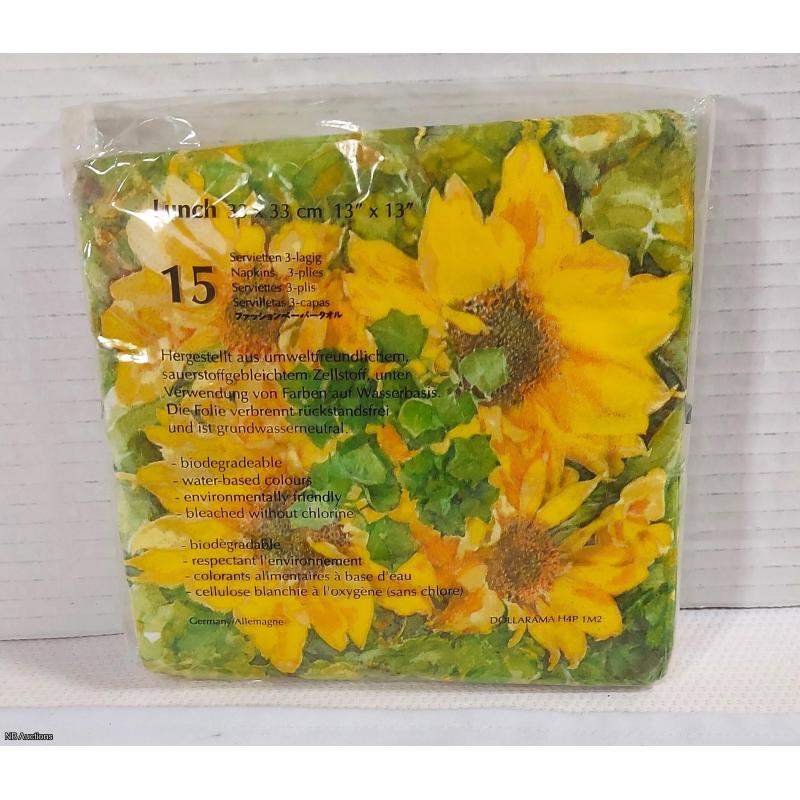 Sunflower Lunch Napkins   - Listing C2R2-06