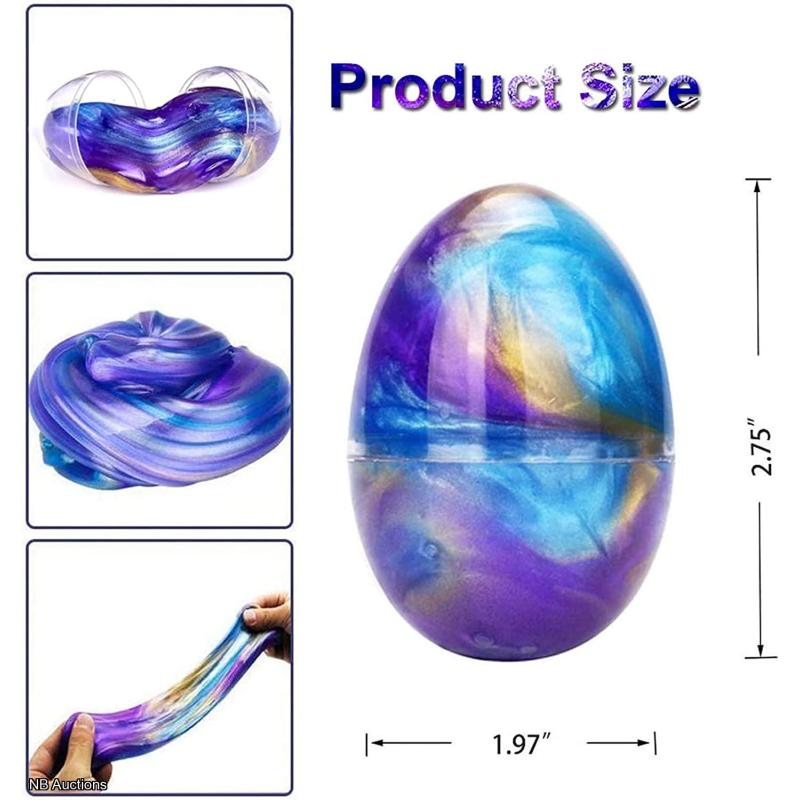 LAWOHO Butter Slime Eggs 5 Pack Soft Non-Toxic Slime Putty Colour Clay Easter Egg Stress Relief Sludge Toys for Kids Adults Easter Basket Stuffers Birthday Party Gift- Listing #B037