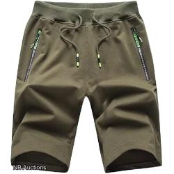 CLOUSPO Mens Athletic Shorts with Pockets - Green(S) - Listing #B027