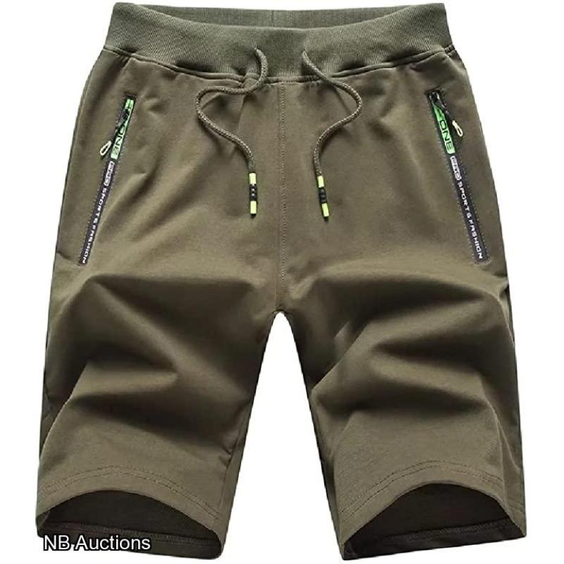 CLOUSPO Mens Athletic Shorts with Pockets - Green(S) - Listing #B027