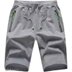 CLOUSPO Mens Athletic Shorts with Pockets - Grey(S) - Listing #B028