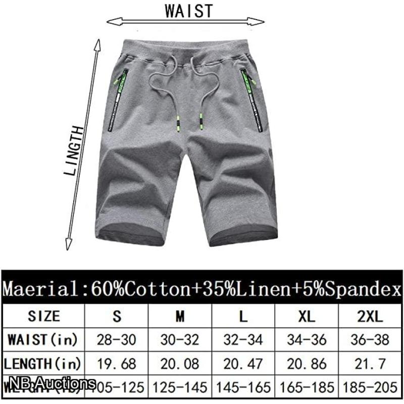 CLOUSPO Mens Athletic Shorts with Pockets - Grey(S) - Listing #B028
